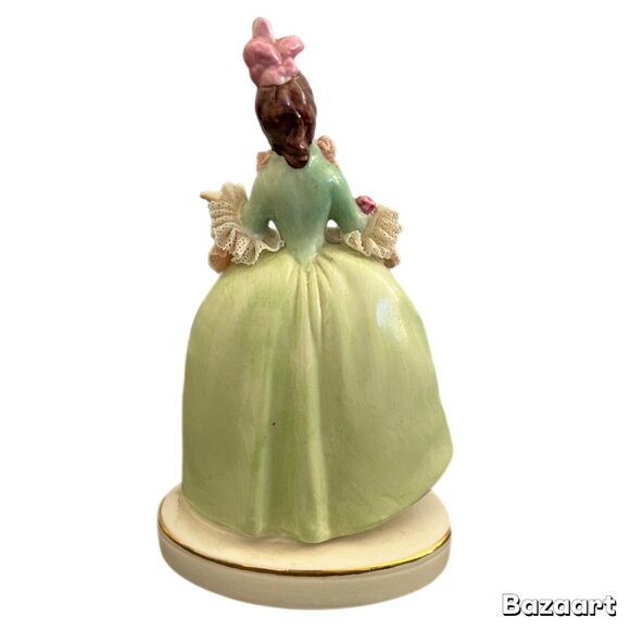 Antique Dresden Gerold Bavaria Victorian Woman Figurine With Lace Dress - Picture 2 of 6